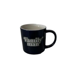 Parker Lane Family Man Coffee Mug / Cup Dark Blue With Green And White Writing